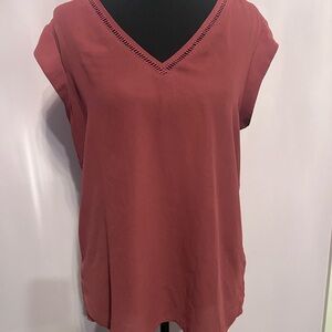 DR2 Women's Terracotta V-Neck Blouse